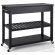 Kitchen Prep Cart Island in Black with Solid Black Granite Top