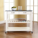 Kitchen Prep Cart Island in White with Solid Black Granite Top