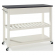 Kitchen Prep Cart Island in White with Solid Black Granite Top