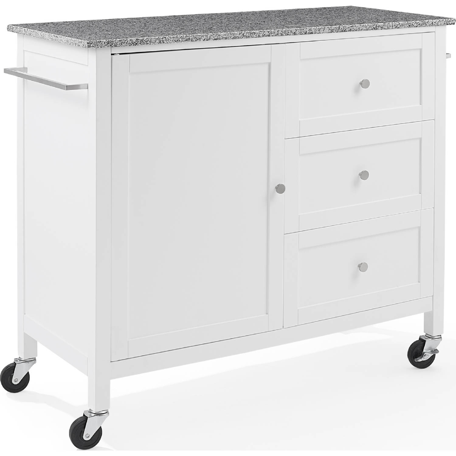 Crosley Compact Granite Top Kitchen Cart, White