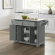 Alexandria Kitchen Island Cart in Gray Finish with White Granite Top