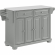 Alexandria Kitchen Island Cart in Gray Finish with White Granite Top