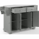 Alexandria Kitchen Island Cart in Gray Finish with White Granite Top