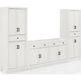 Tara 3 Piece Entertainment Center in Distressed White Finish