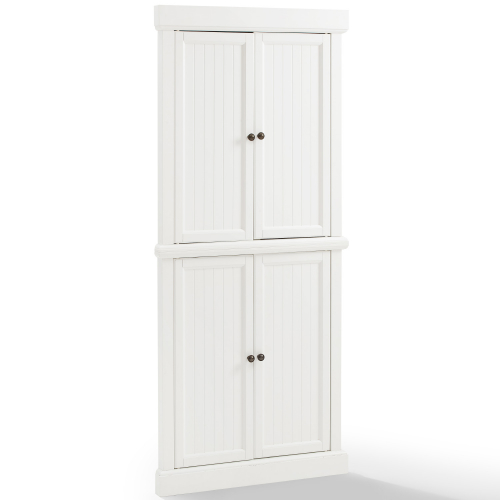 Shoreline Tall Corner Cabinet White Finish