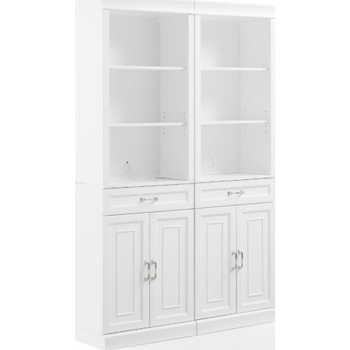 Stanton Bookcase in White Finish Wood (Set of 2)