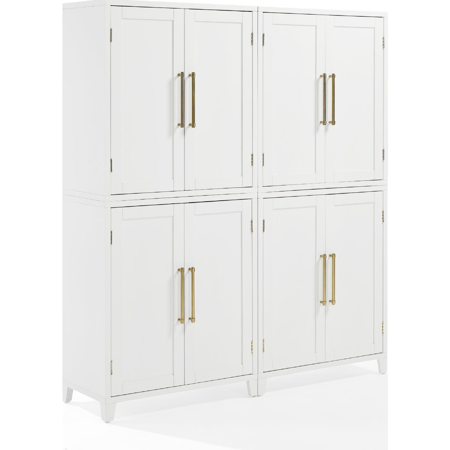 Walker Edison - 68” Modern Farmhouse Sliding Door Storage Cabinet - Brushed White