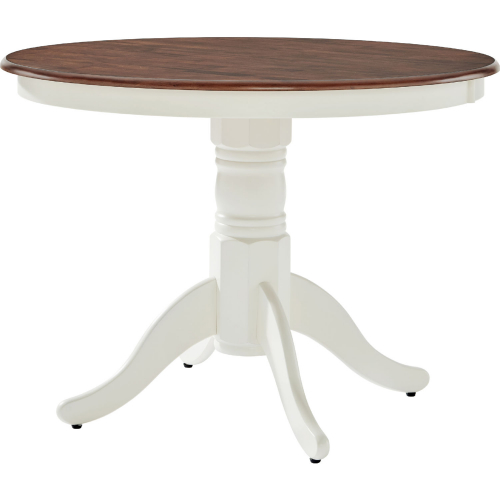 Shelby 42" Round Dining Table in Distressed White & Cherry