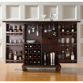 Cambridge Expandable Bar Cabinet in Vintage Mahogany Finish