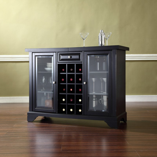 Lafayette Sliding Top Bar Cabinet in Black Finish