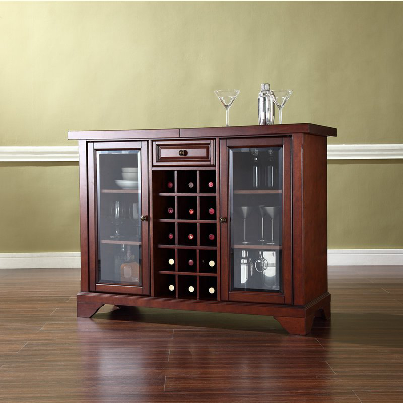 Sliding top clearance bar cabinet