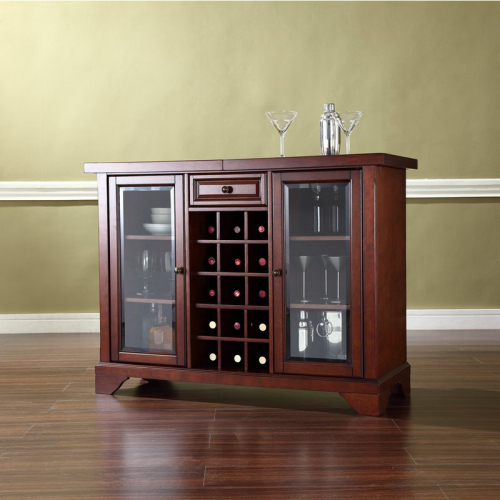 Lafayette Sliding Top Bar Cabinet in Vintage Mahogany Finish