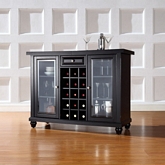 Cambridge Sliding Top Bar Cabinet in Black Finish