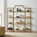 Aimee 3 Piece Etagere Bookcase Set in Antique Gold Finish & Tempered Glass