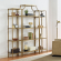 Aimee 3 Piece Etagere Bookcase Set in Antique Gold Finish & Tempered Glass