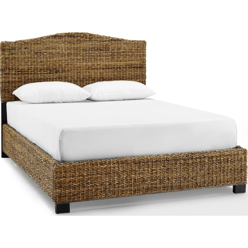 Serena King Bed in Natural Banana Leaf & Wood