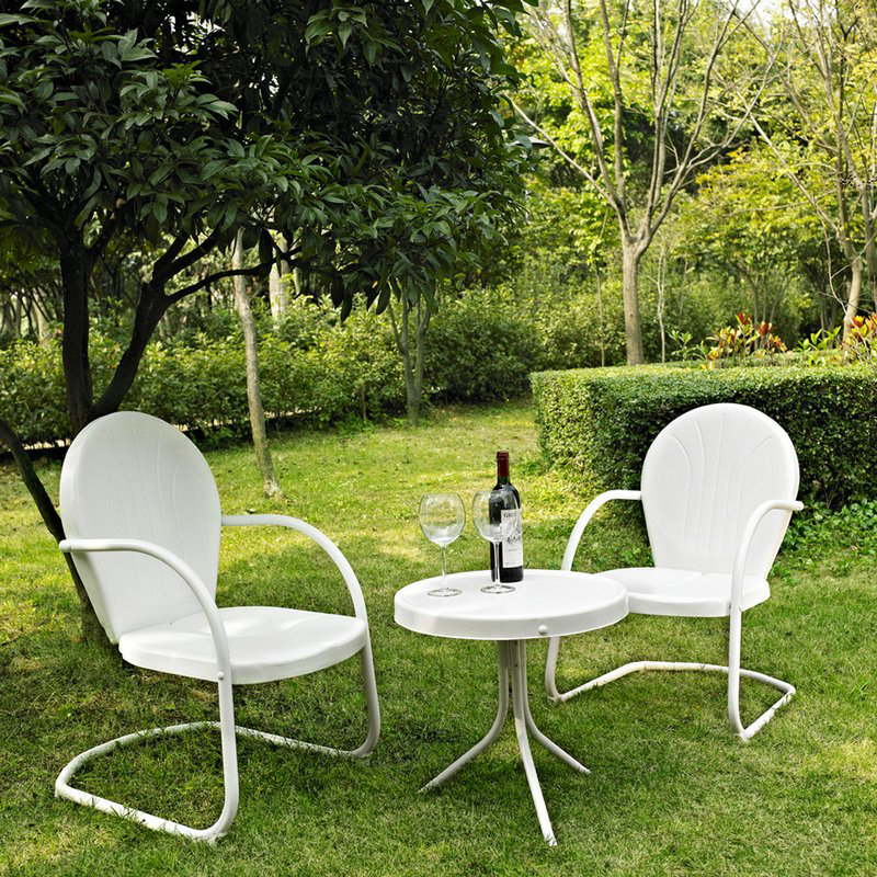 Outdoor metal table 2025 and 2 chairs