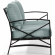 Kaplan Outdoor Loveseat in Oiled Bronze Steel with Mist Cushions