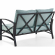 Kaplan Outdoor Loveseat in Oiled Bronze Steel with Mist Cushions