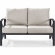 Kaplan Outdoor Loveseat in Oiled Bronze Steel with Oatmeal Cushions