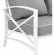 Kaplan Outdoor Loveseat in White Steel with Grey Cushions