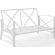 Kaplan Outdoor Loveseat in White Steel & Mist Cushions