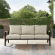 Kaplan Outdoor Sofa in Oil Rubbed Oil Rubbed Bronze & Oatmeal Cushions Fabric