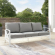 Kaplan Outdoor Sofa in White Steel & Gray Cushions