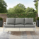 Kaplan Outdoor Sofa in White Steel & Gray Cushions