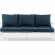 Kaplan Outdoor Sofa in White Steel & Navy Blue Cushions