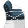 Kaplan Outdoor Sofa in White Steel & Navy Blue Cushions