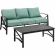 Kaplan 2 Piece Outdoor Sofa & Coffee Table Set in Oil Rubbed Bronze & Mist Cushions