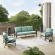 Kaplan 3 Piece Outdoor Sofa & 2 Arm Chairs Set in Oil Rubbed Bronze & Mist Cushions