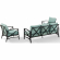Kaplan 3 Piece Outdoor Sofa & 2 Arm Chairs Set in Oil Rubbed Bronze & Mist Cushions