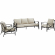 Kaplan 3 Piece Outdoor Sofa & 2 Arm Chairs Set in Oil Rubbed Bronze & Oatmeal Cushions