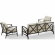 Kaplan 3 Piece Outdoor Sofa & 2 Arm Chairs Set in Oil Rubbed Bronze & Oatmeal Cushions