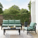 Kaplan 3 Piece Outdoor Sofa Set in Oil Rubbed Bronze & Mist Cushions
