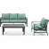 Kaplan 3 Piece Outdoor Sofa Set in Oil Rubbed Bronze & Mist Cushions