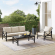 Kaplan 3 Piece Outdoor Sofa Set in Oil Rubbed Bronze & Oatmeal Cushions