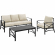 Kaplan 3 Piece Outdoor Sofa Set in Oil Rubbed Bronze & Oatmeal Cushions