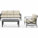 Kaplan 3 Piece Outdoor Sofa Set in Oil Rubbed Bronze & Oatmeal Cushions