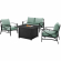Kaplan 4 Piece Outdoor Loveseat & Dante Fire Table Set in Oil Rubbed Bronze & Mist