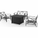 Kaplan 4 Piece Outdoor Loveseat & Dante Fire Table Set in Oil Rubbed Bronze & Mist