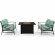 Kaplan 3 Piece Outdoor 2 Loveseats & Dante Fire Table Set in Oil Rubbed Bronze & Mist