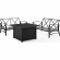 Kaplan 3 Piece Outdoor 2 Loveseats & Dante Fire Table Set in Oil Rubbed Bronze & Oatmeal