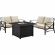 Kaplan 3 Piece Outdoor 2 Loveseats & Dante Fire Table Set in Oil Rubbed Bronze & Oatmeal