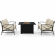 Kaplan 3 Piece Outdoor 2 Loveseats & Dante Fire Table Set in Oil Rubbed Bronze & Oatmeal