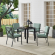 Kaplan 5 Piece Outdoor Round Dining Set in Oil Rubbed Bronze & Mist Fabric