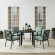 Kaplan 5 Piece Outdoor Round Dining Set in Oil Rubbed Bronze & Mist Fabric