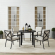 Kaplan 5 Piece Outdoor Round Dining Set in Oil Rubbed Bronze & Oatmeal Fabric
